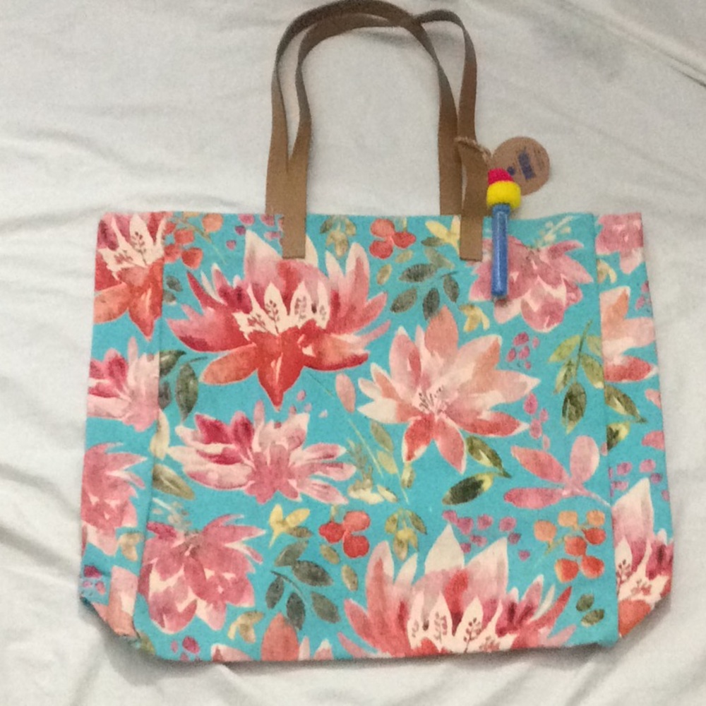 Eccolo Reusable Waterlily Canvas Pom Pom Bag - Picture 4 of 8